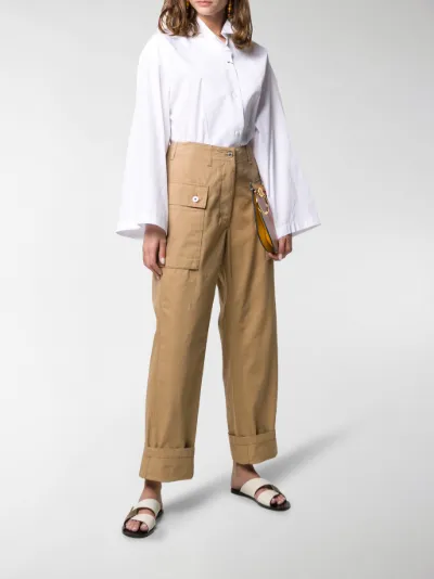 LOEWE long cargo trousers neutrals | MODES