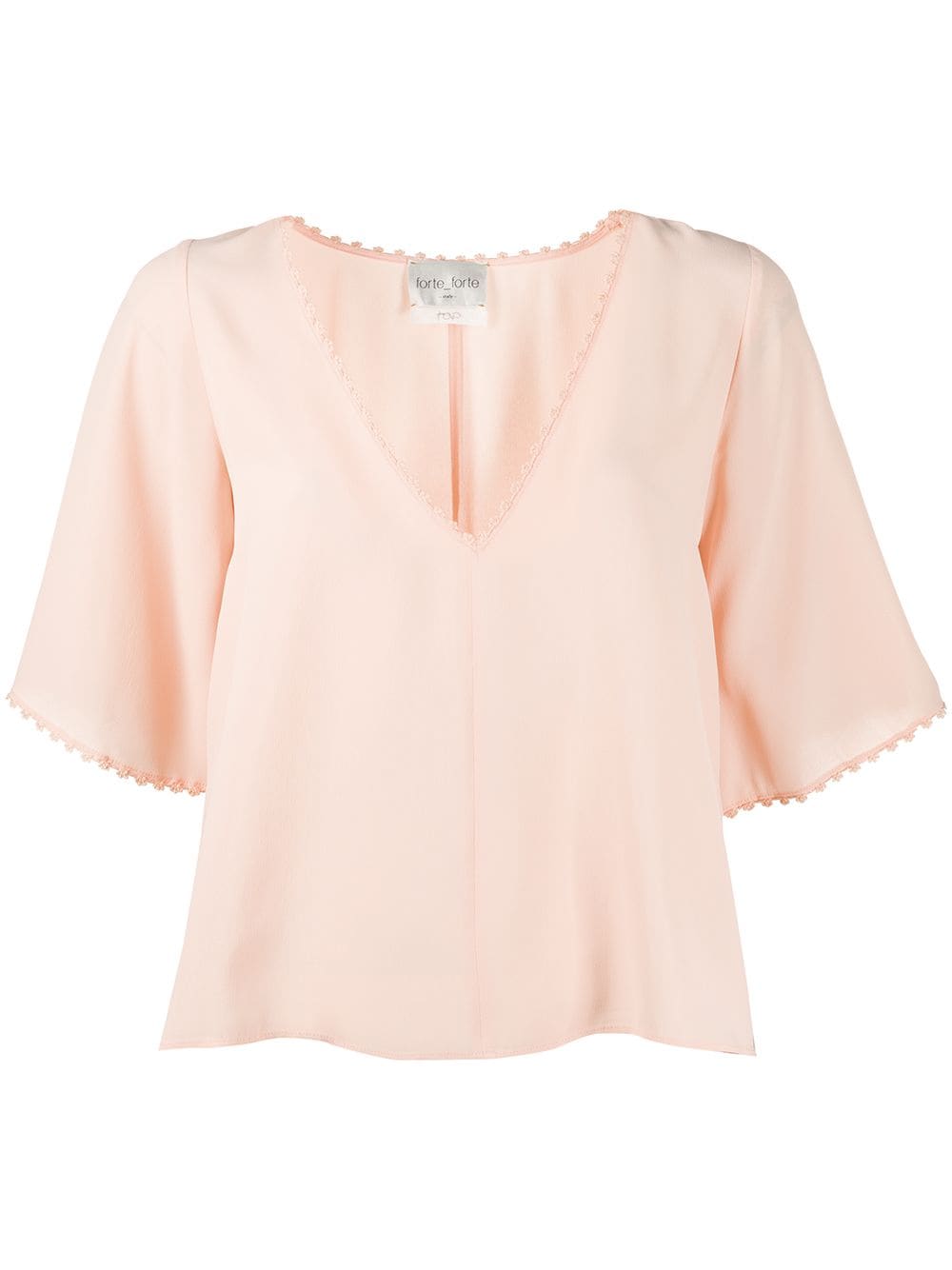 Forte Forte Embroidered-trim Blouse In Pink
