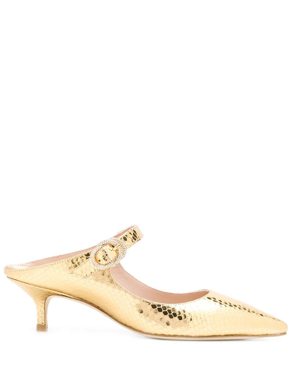 Stuart Weitzman мюли с тиснением под змеиную кожу