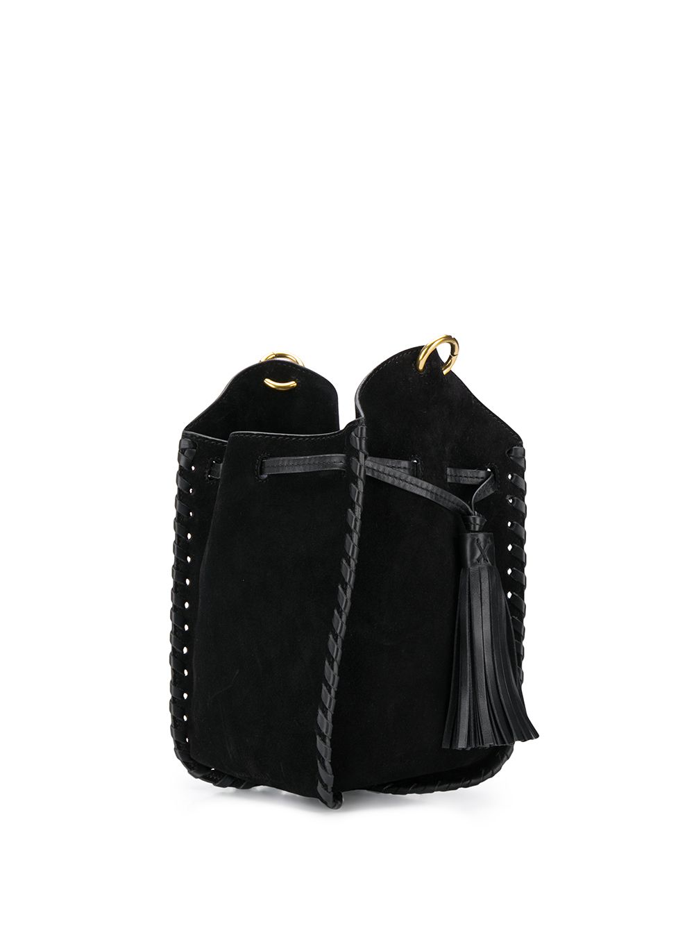 Isabel Marant Radja Woven-leather Bucket Bag In Black