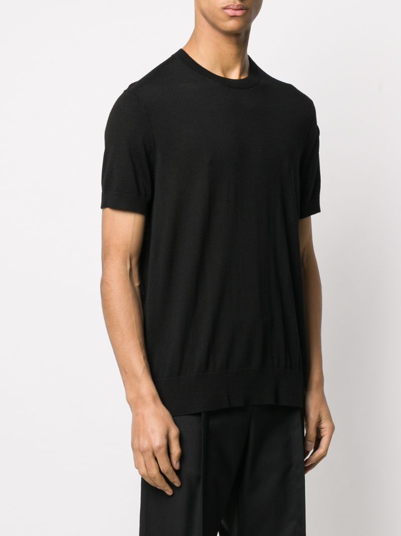 Shop Neil Barrett Heart And Arrow Embroidered Knitted T-shirt In Black