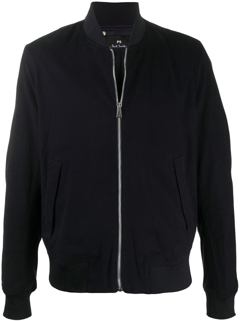 Ps By Paul Smith Regular-fit Zip-up Bomber Jacket In Blue