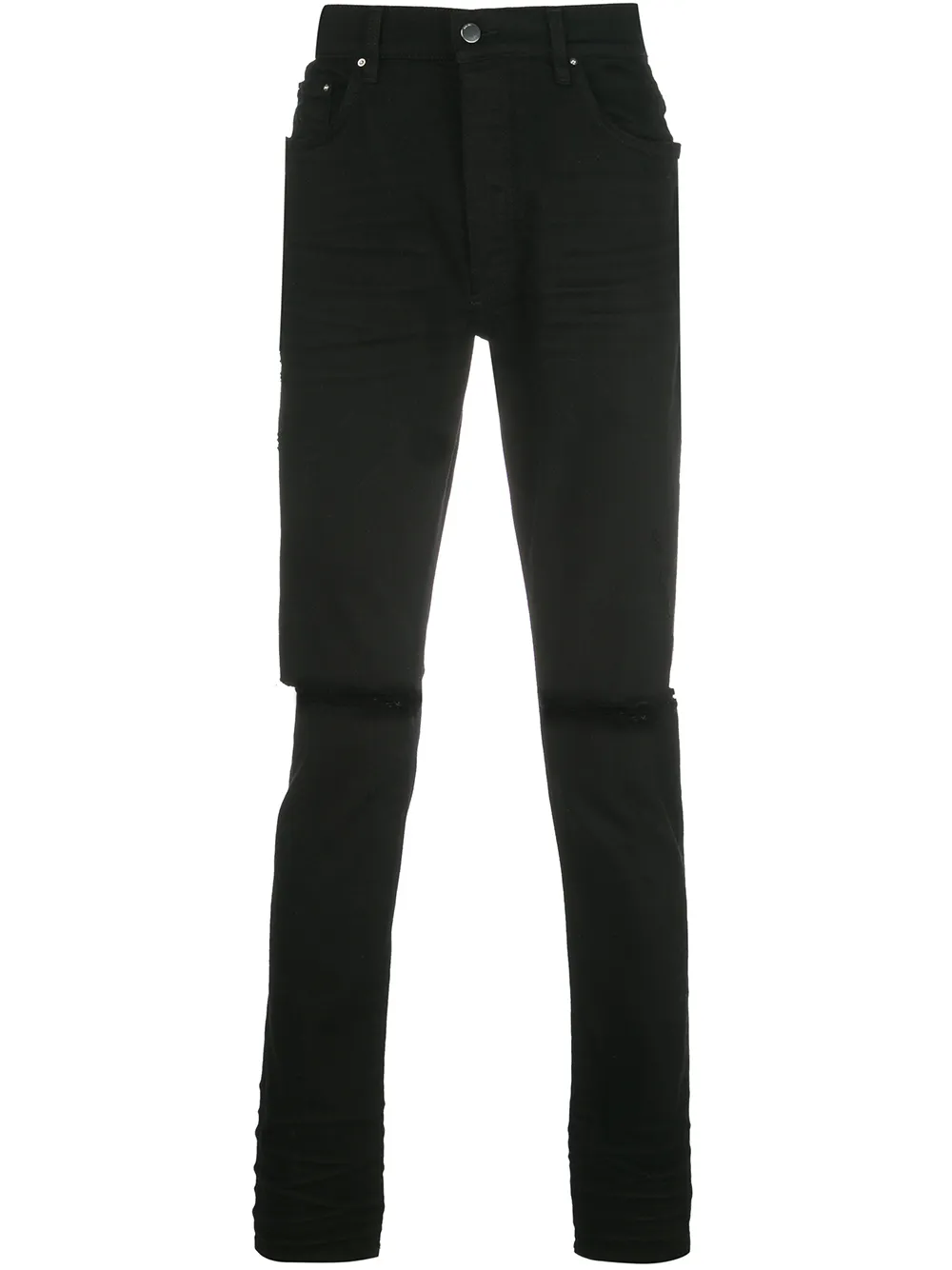 Amiri Distressed Slim Fit Jeans In Black