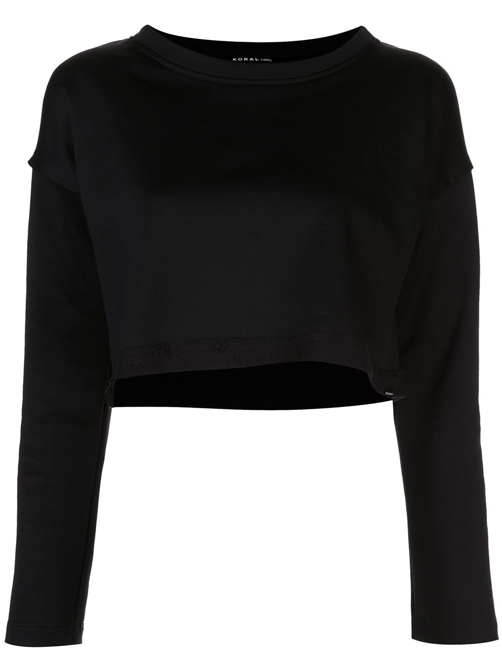 Shop Koral Valor Valo Cropped Sweatshirt In Black