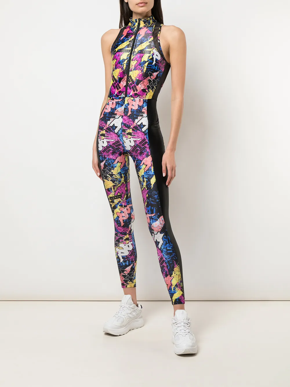 graffiti print jumpsuit