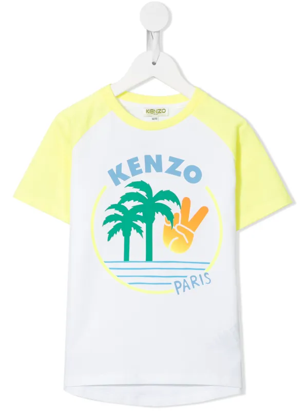 kenzo white logo t shirt