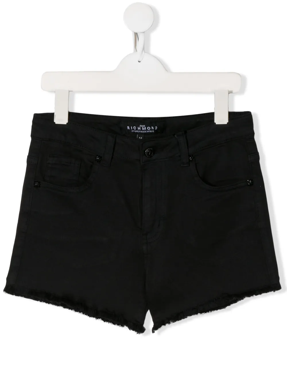 John Richmond Junior Teen Logo Denim Shorts In Black