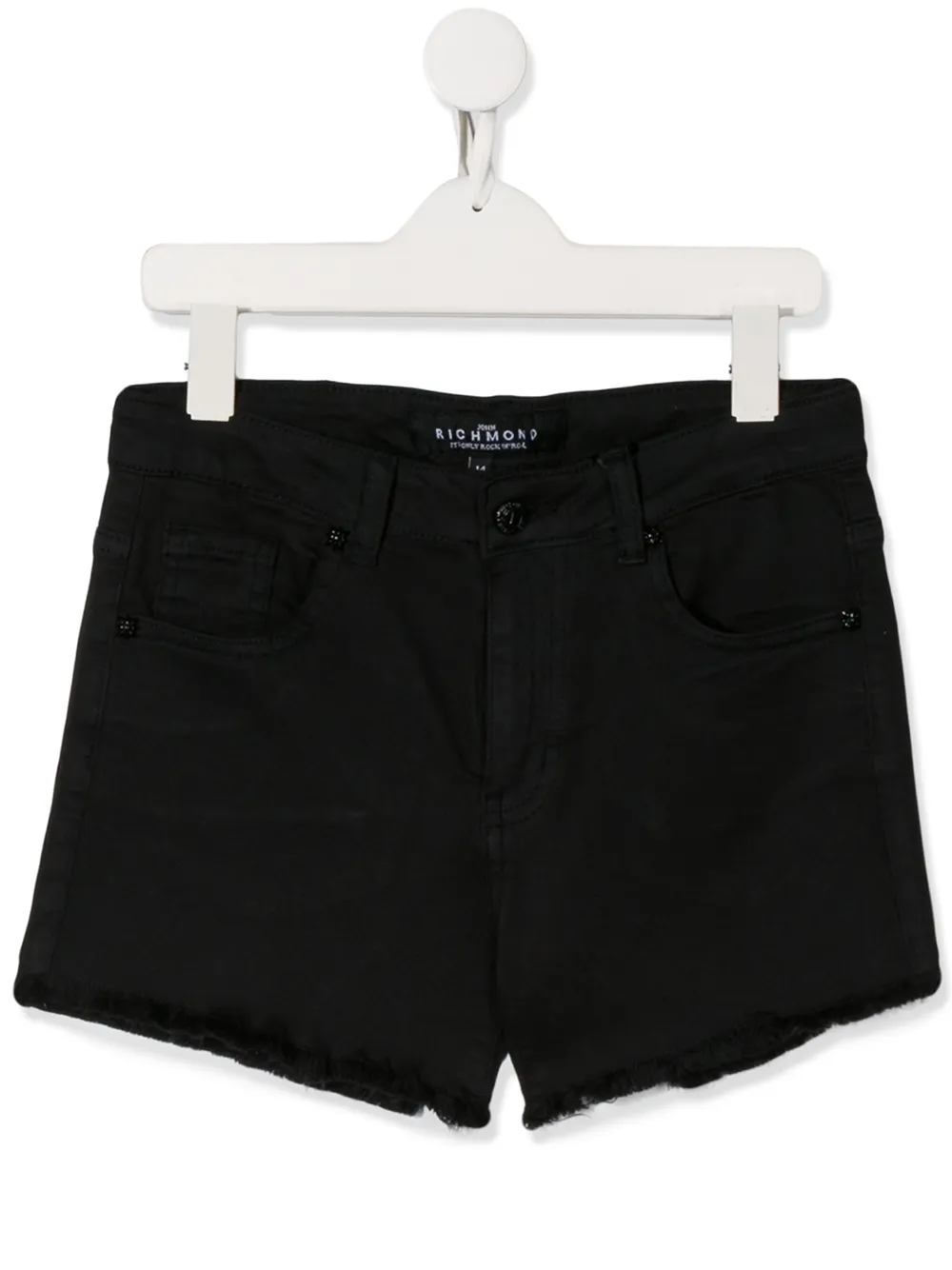 John Richmond Junior Teen Logo Denim Shorts In Black