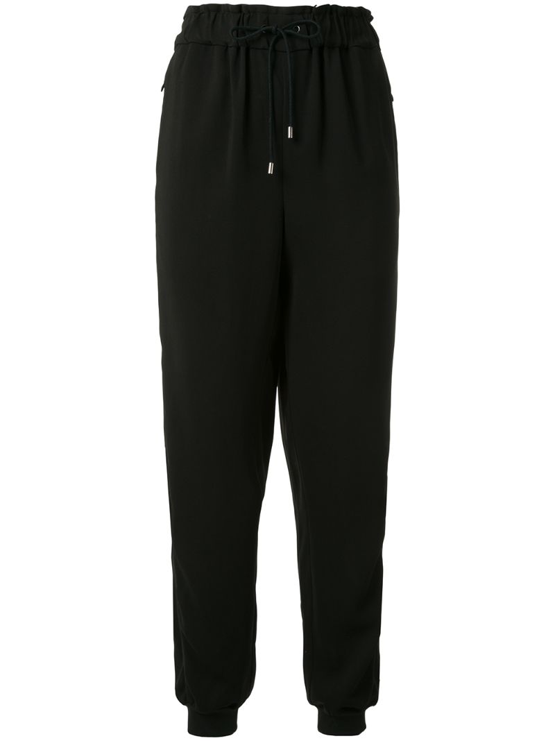 Shop Vaara Clemmie Crepe Track Pants In Black