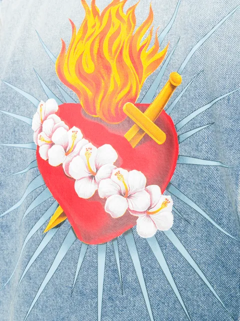 PALM ANGELS SACRED HEART DENIM JACKET