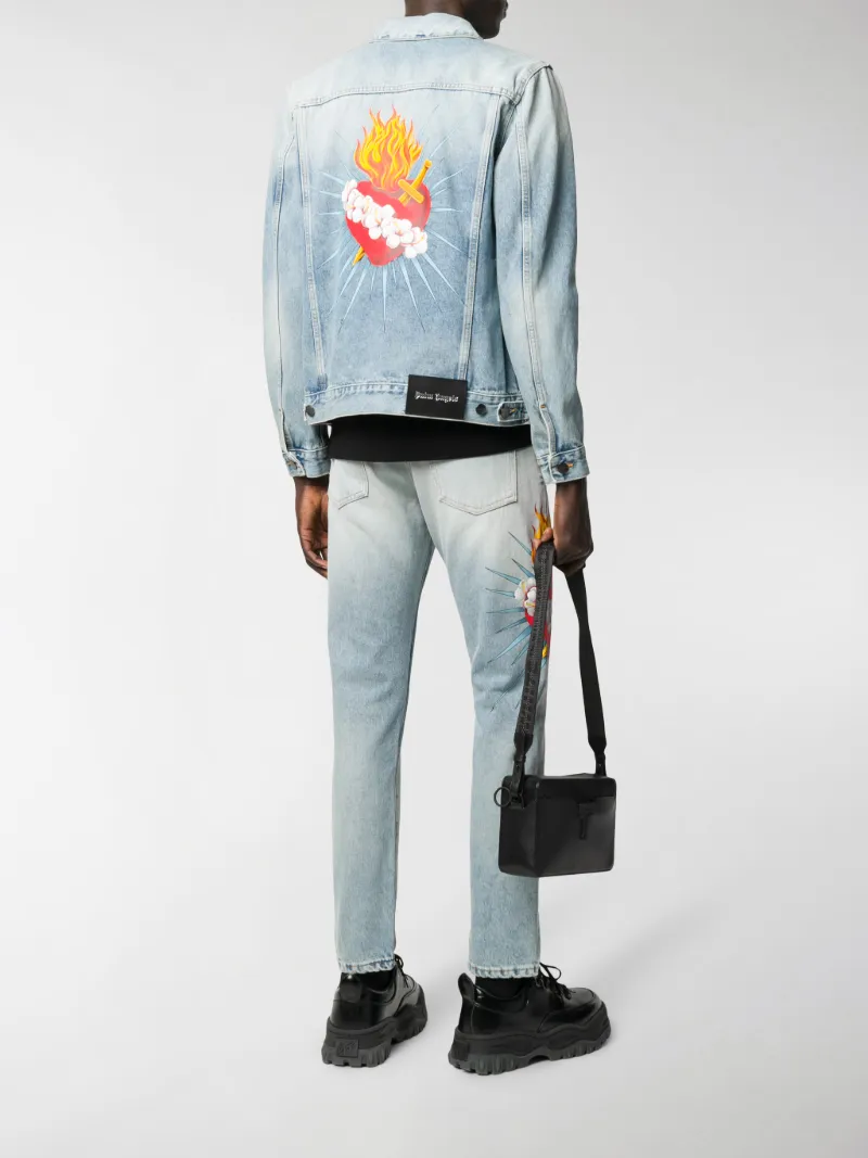 Palm Angels Sacred Heart denim jacket 