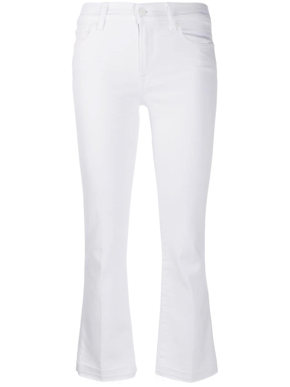 Shop 7 For All Mankind Cropped Bootcut Illusion Jeans In White