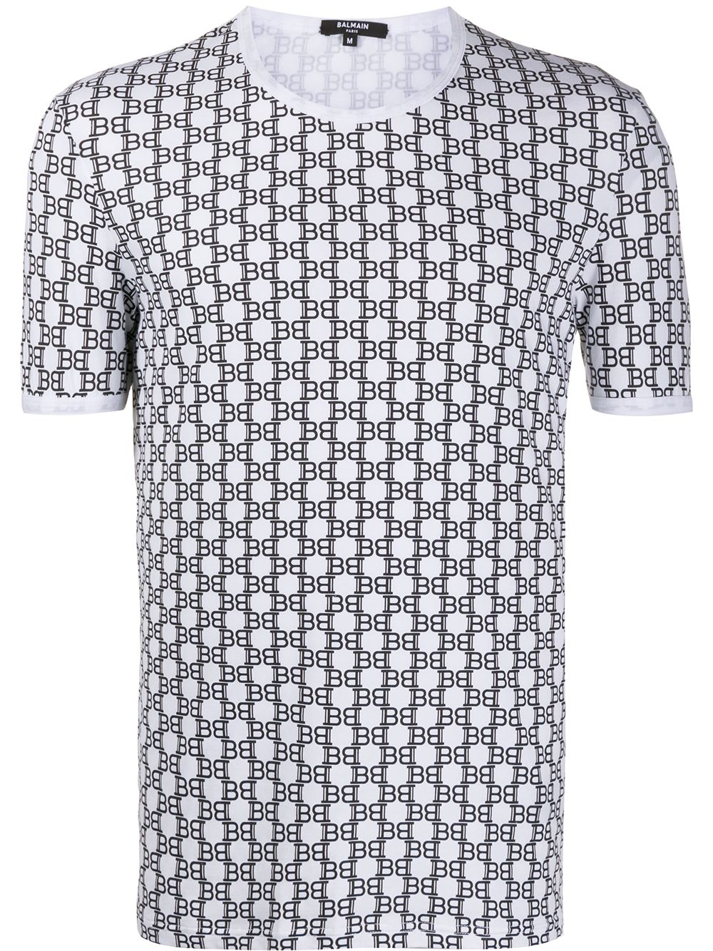 Balmain White & Brown Monogram Long Sleeve T-Shirt