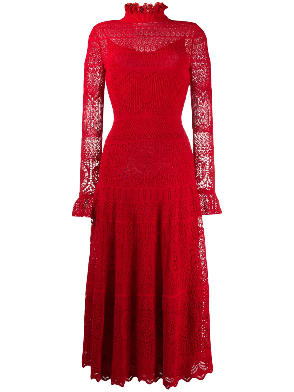 ALEXANDER MCQUEEN crocheted lace high neck dress