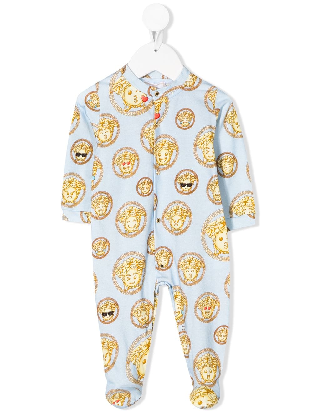 Young Versace Babies' Medusa Emoji Print Pyjamas In Blue