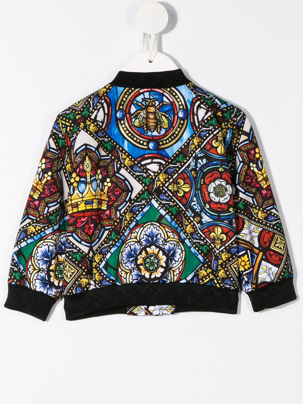 фото Dolce & gabbana kids stained glass print bomber jacket