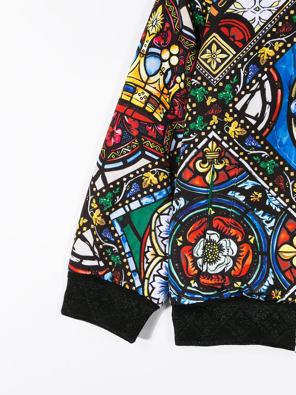 фото Dolce & gabbana kids stained glass print bomber jacket