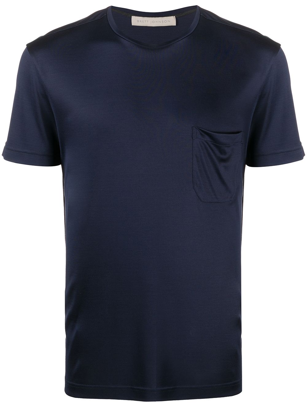 Shop Brett Johnson Seiden-t-shirt Mit Brusttasche In Blue