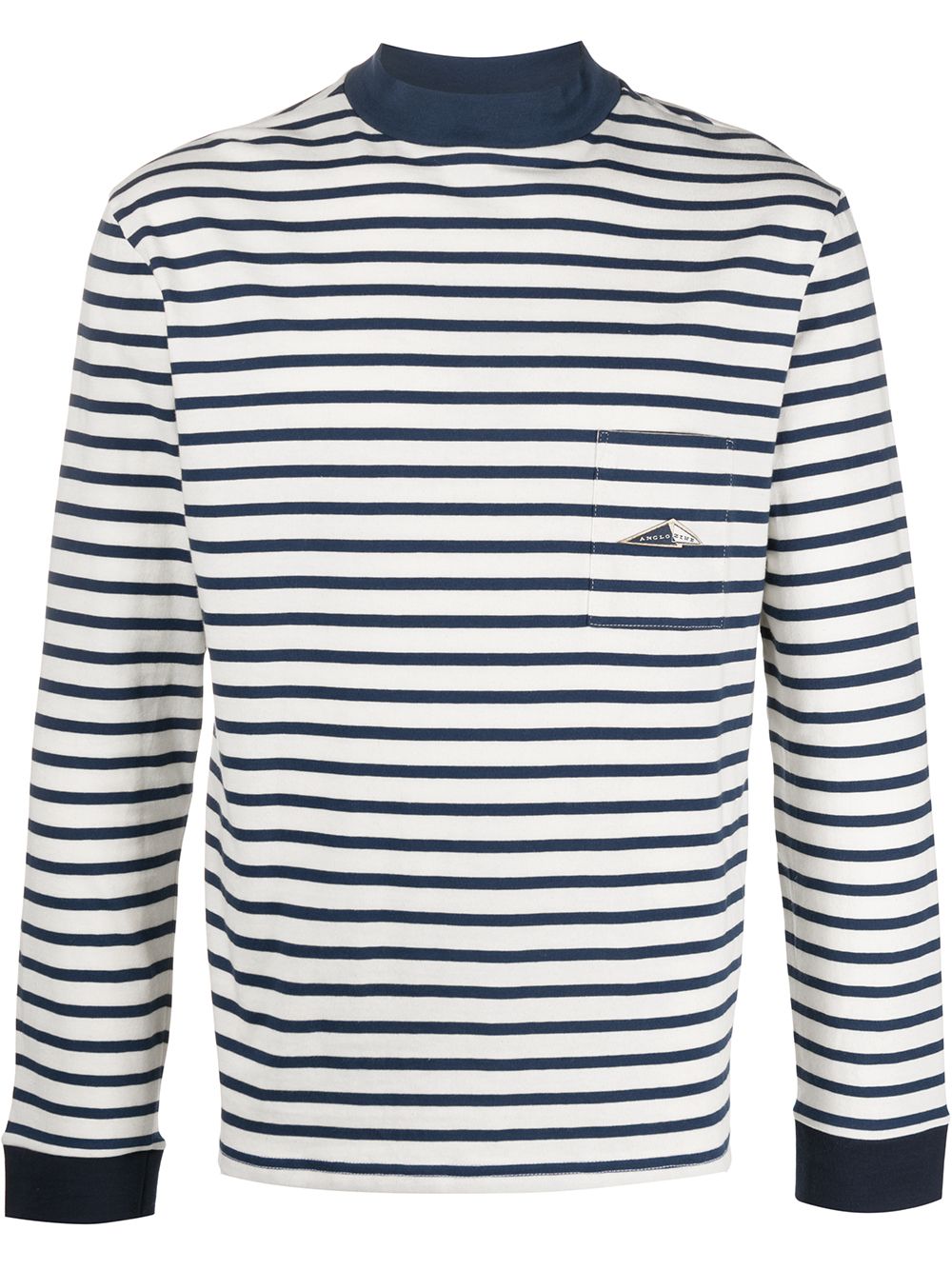 фото Anglozine patch-pocket striped long-sleeved top