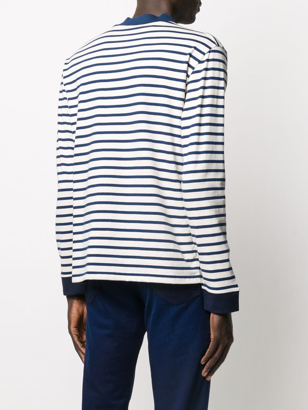 фото Anglozine patch-pocket striped long-sleeved top