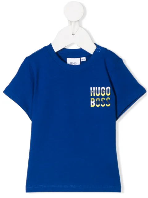 Boss Kids تيشيرت بأزرار جانبية وطبعة شعار الماركة