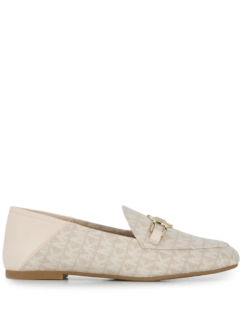 Michael Michael Kors Logo Loafers In Neutrals