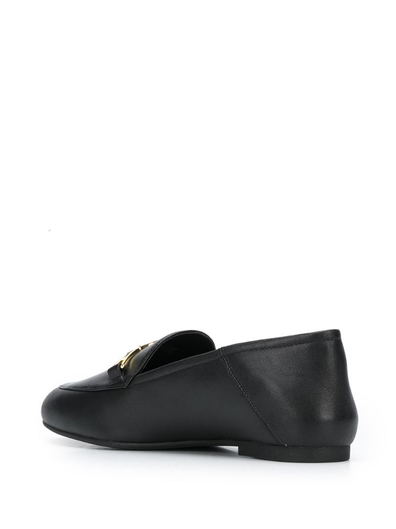 Shop Michael Michael Kors Logo-plaque Low-heel Loafers In Black