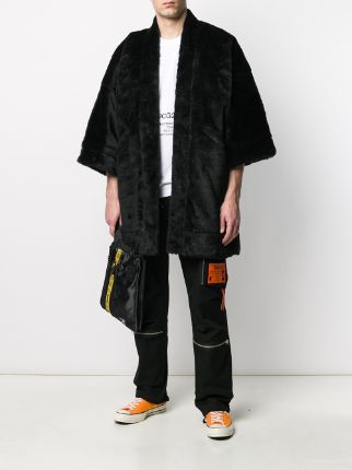 textured cropped sleeve coat展示图