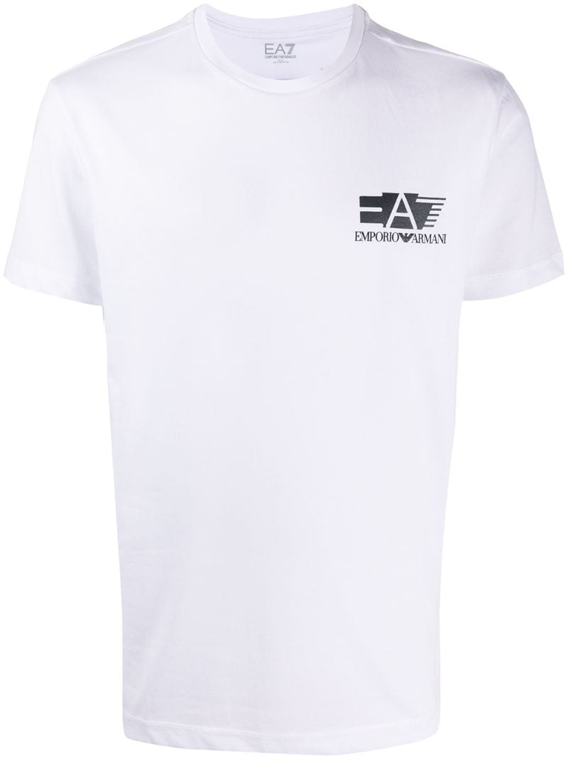 Ea7 Logo Print T-shirt In White