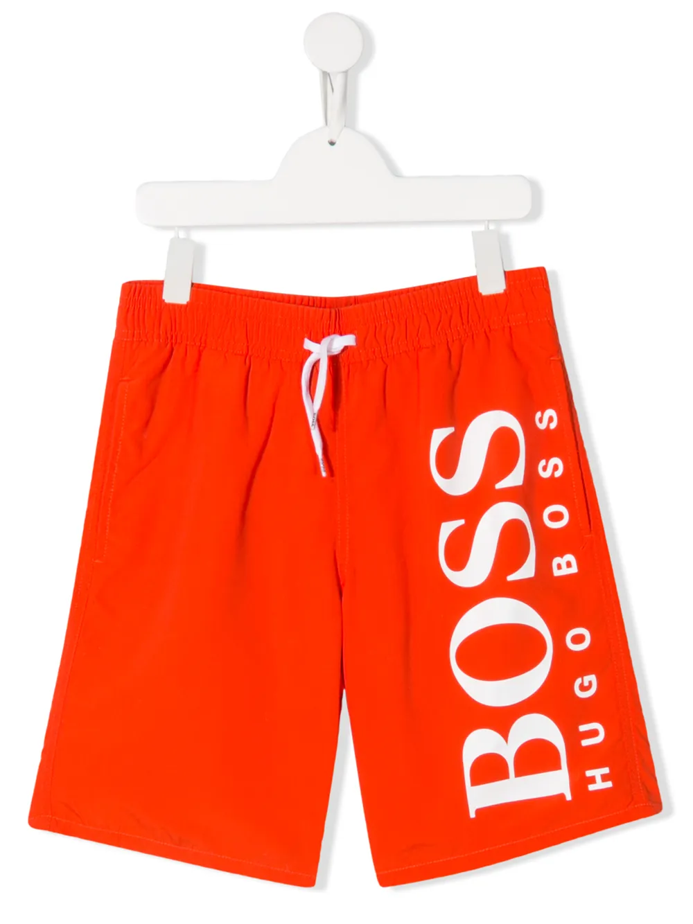 Hugo Boss Teen Logo Quick Dry Swim Shorts In Red