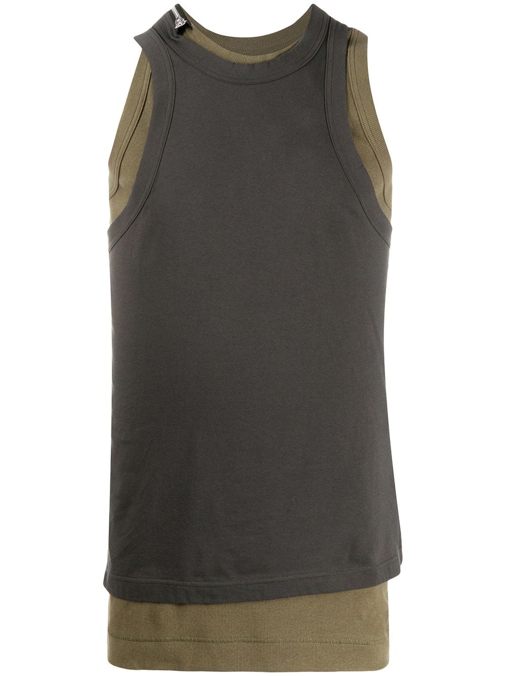 Sacai Layered Sleeveless Top In Green