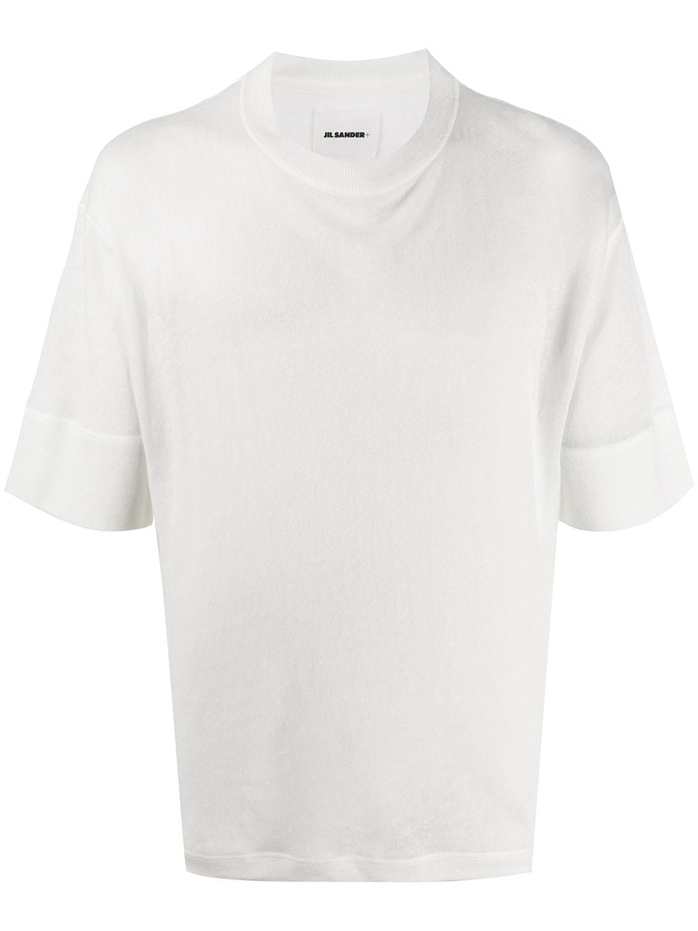 Shop Jil Sander Rib-trimmed Linen T-shirt In White