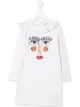 Image 1 of Simonetta ruffled neck face print dress