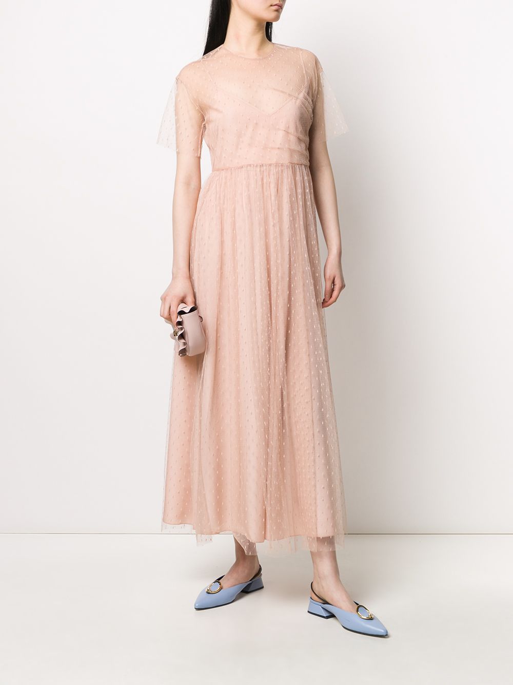 фото Redvalentino длинное платье из тюля