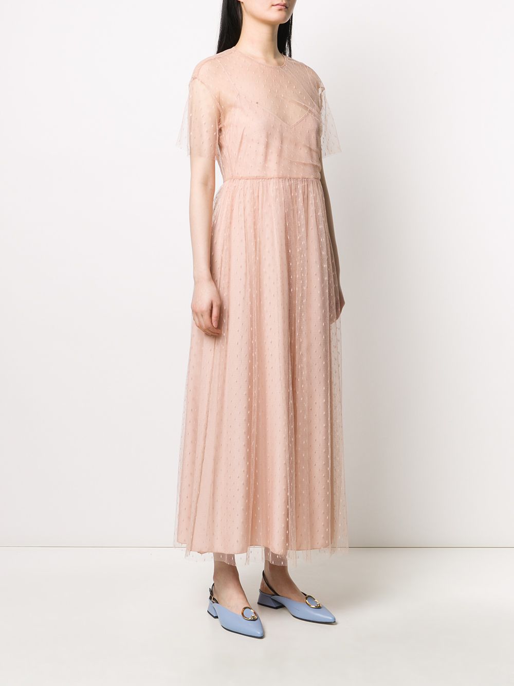 фото Redvalentino длинное платье из тюля