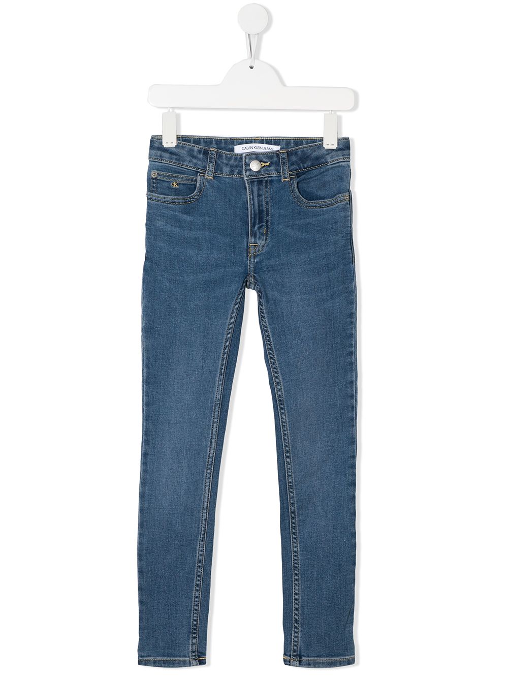 Calvin Klein Kids' High-rise Skinny Jeans In Blue