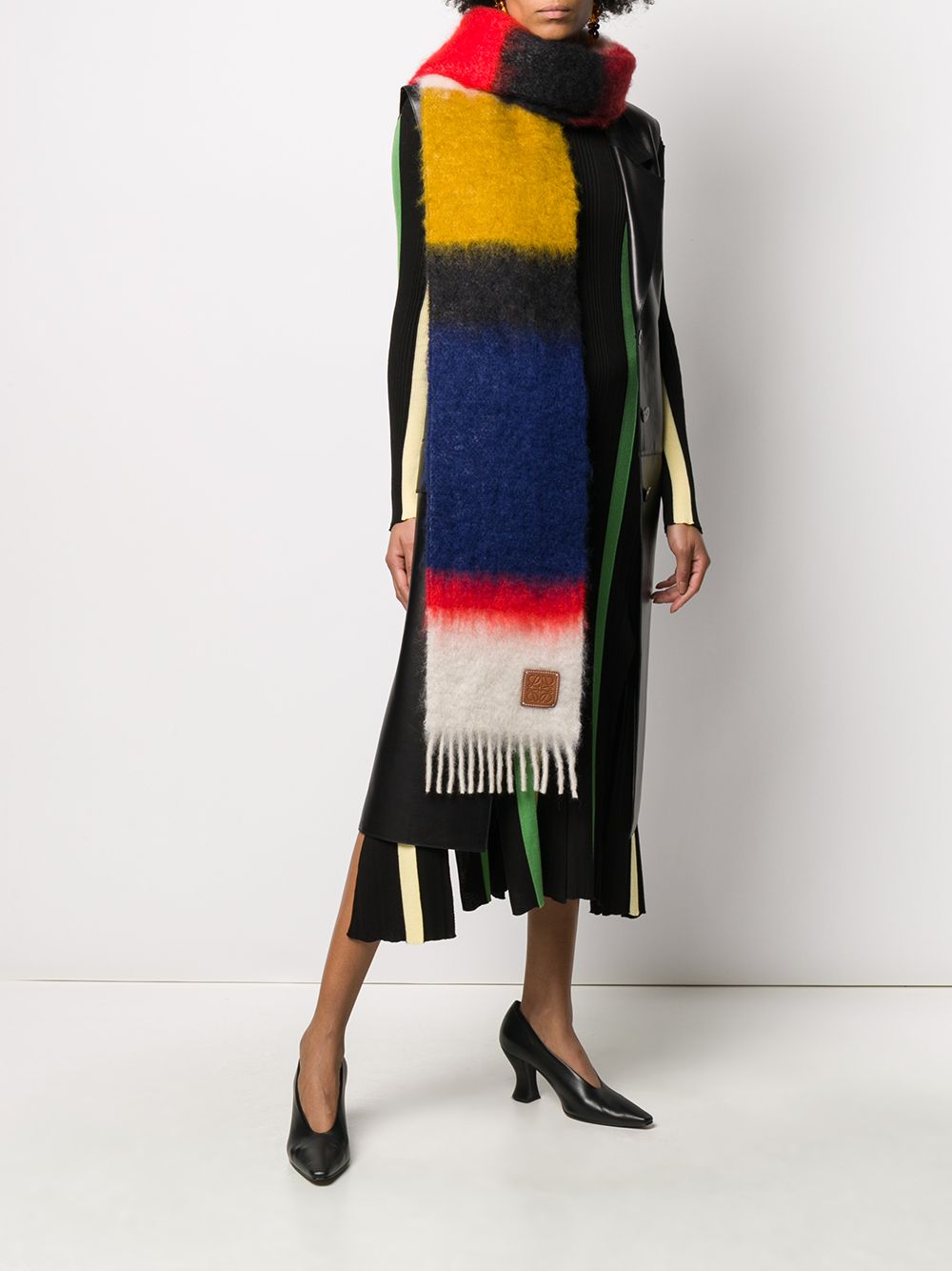 фото Loewe striped knitted scarf