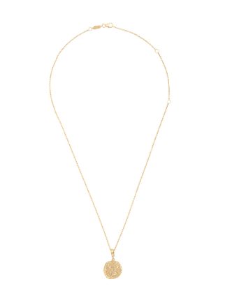 Azlee 24kt Yellow Gold Diamond Zodiac Coin Necklace - Farfetch