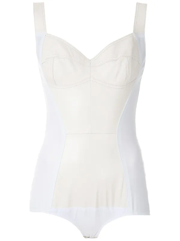 white leather bodysuit