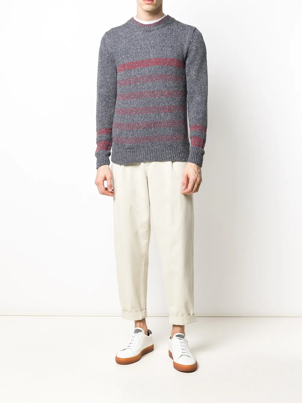 фото Zanone striped crewneck jumper