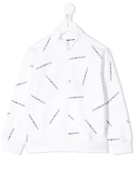 Emporio Armani Kids zipped logo sweater