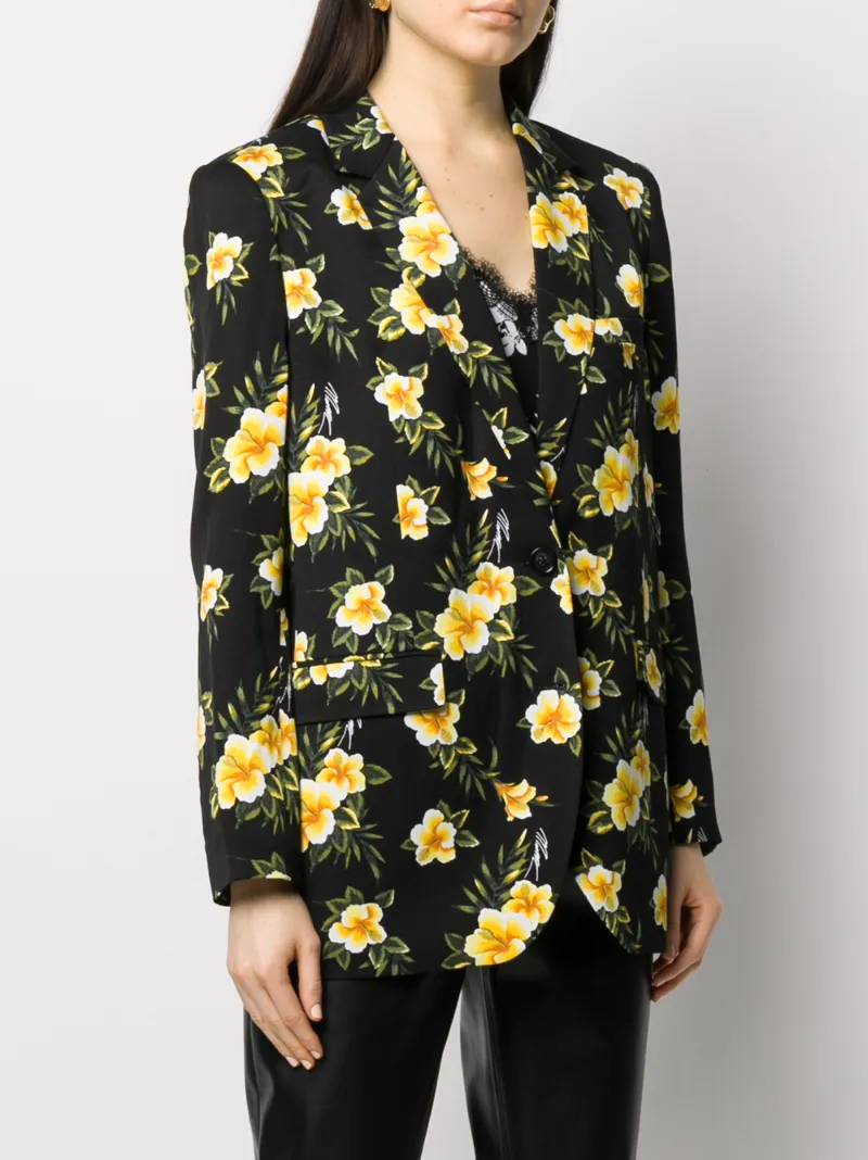 Michael Michael Kors Multicolor Single-breasted Blazer In Black