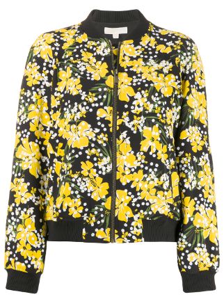 Michael kors shop floral bomber jacket