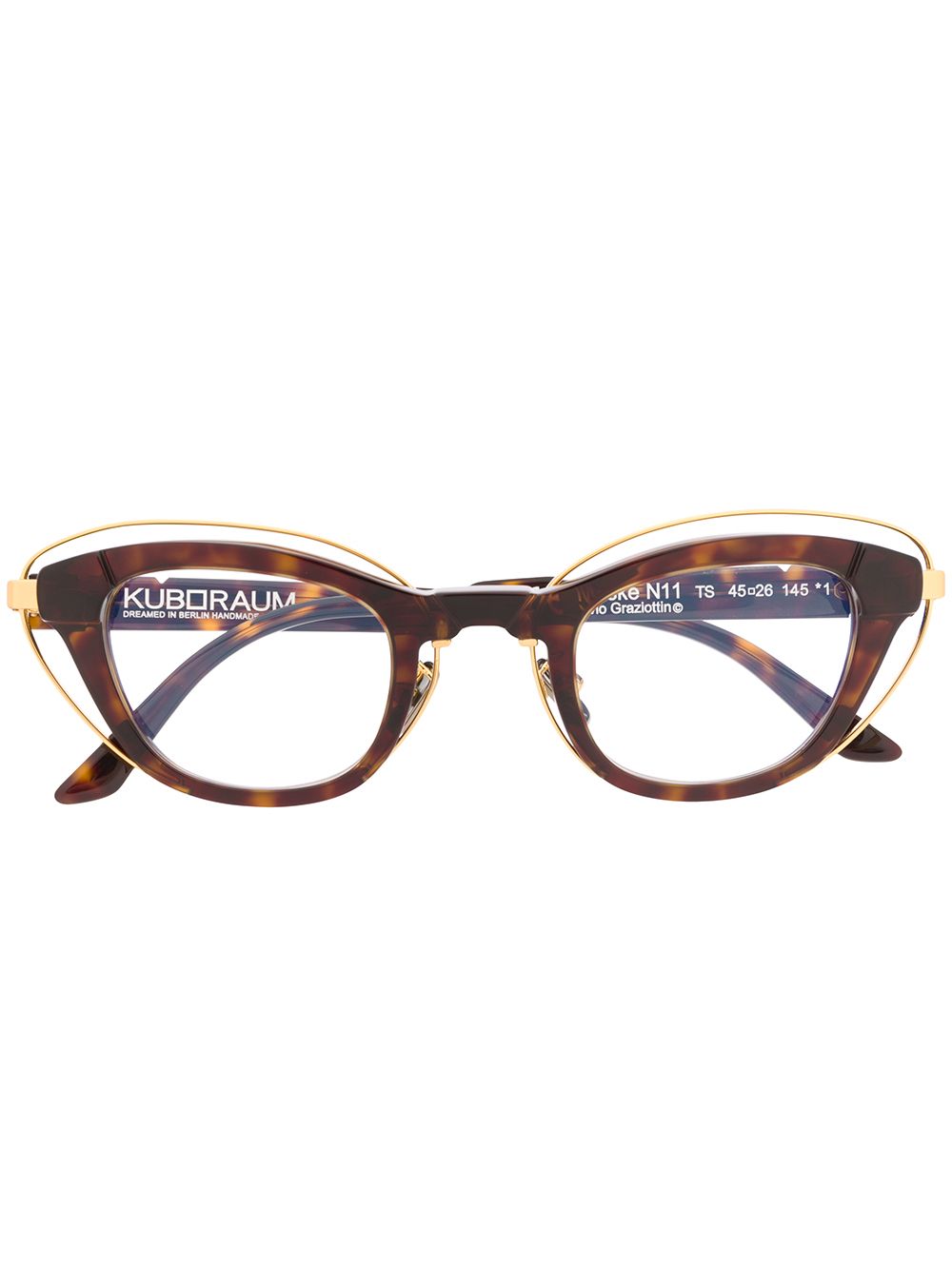 фото Kuboraum tortoiseshell cat-eye frame glasses