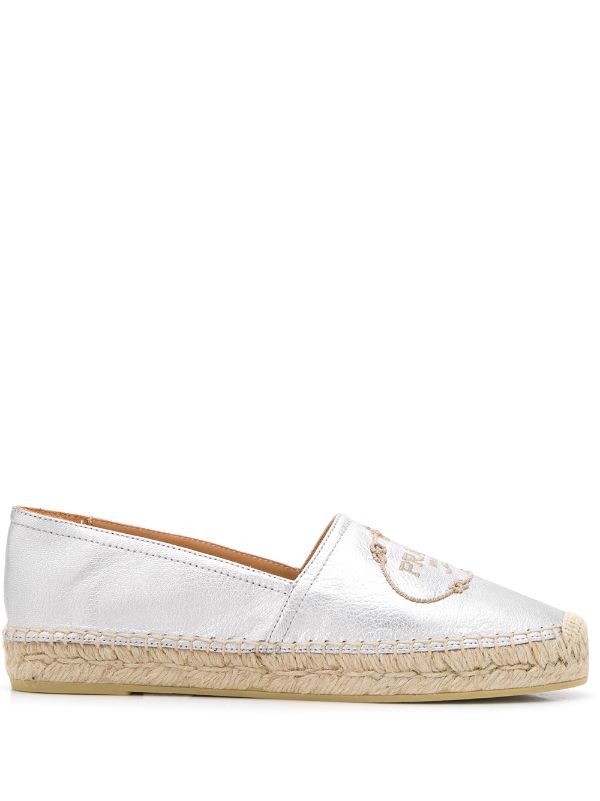 prada silver espadrilles