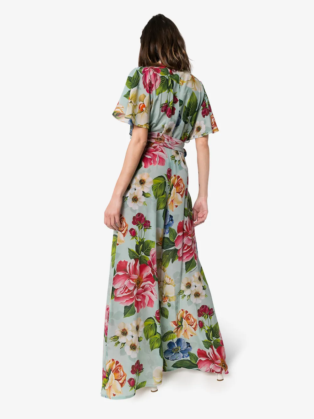 DOLCE & GABBANA DOLCE & GABBANA WOMENS BLUE FLORAL WIDE LEG SILK JUMPSUIT,F6H4VTIS1A414934776