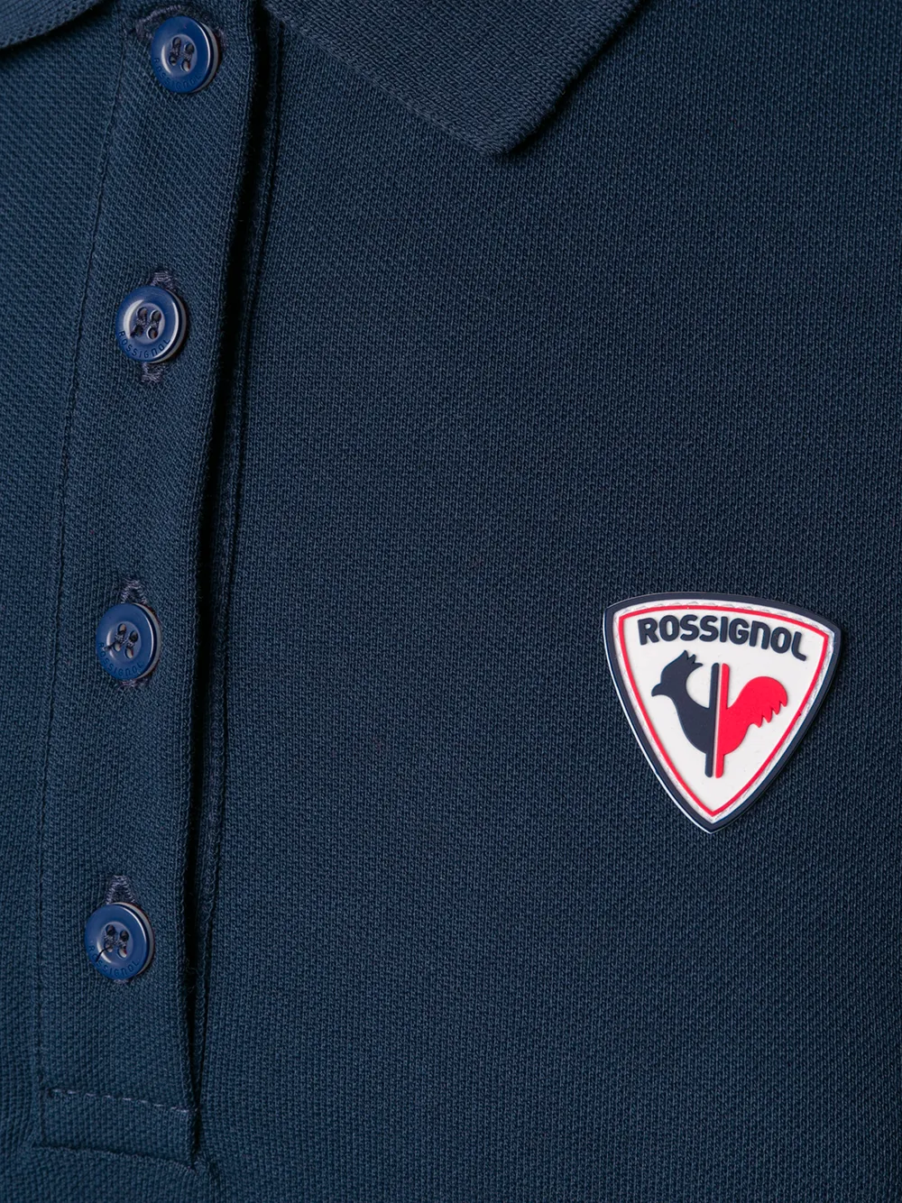 Rossignol Logo-patch Cotton Polo-dress In Blue