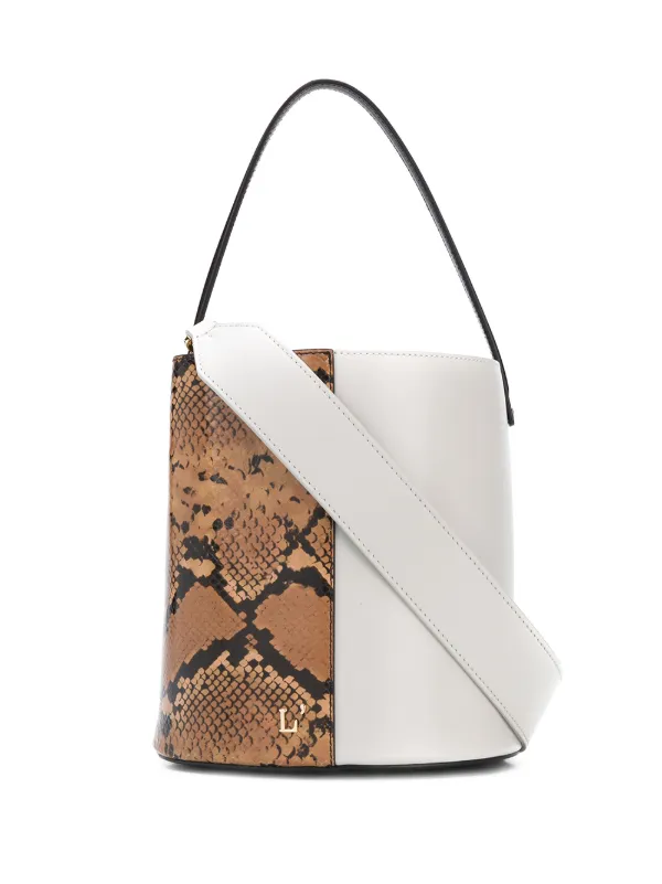 snakeskin bucket bag