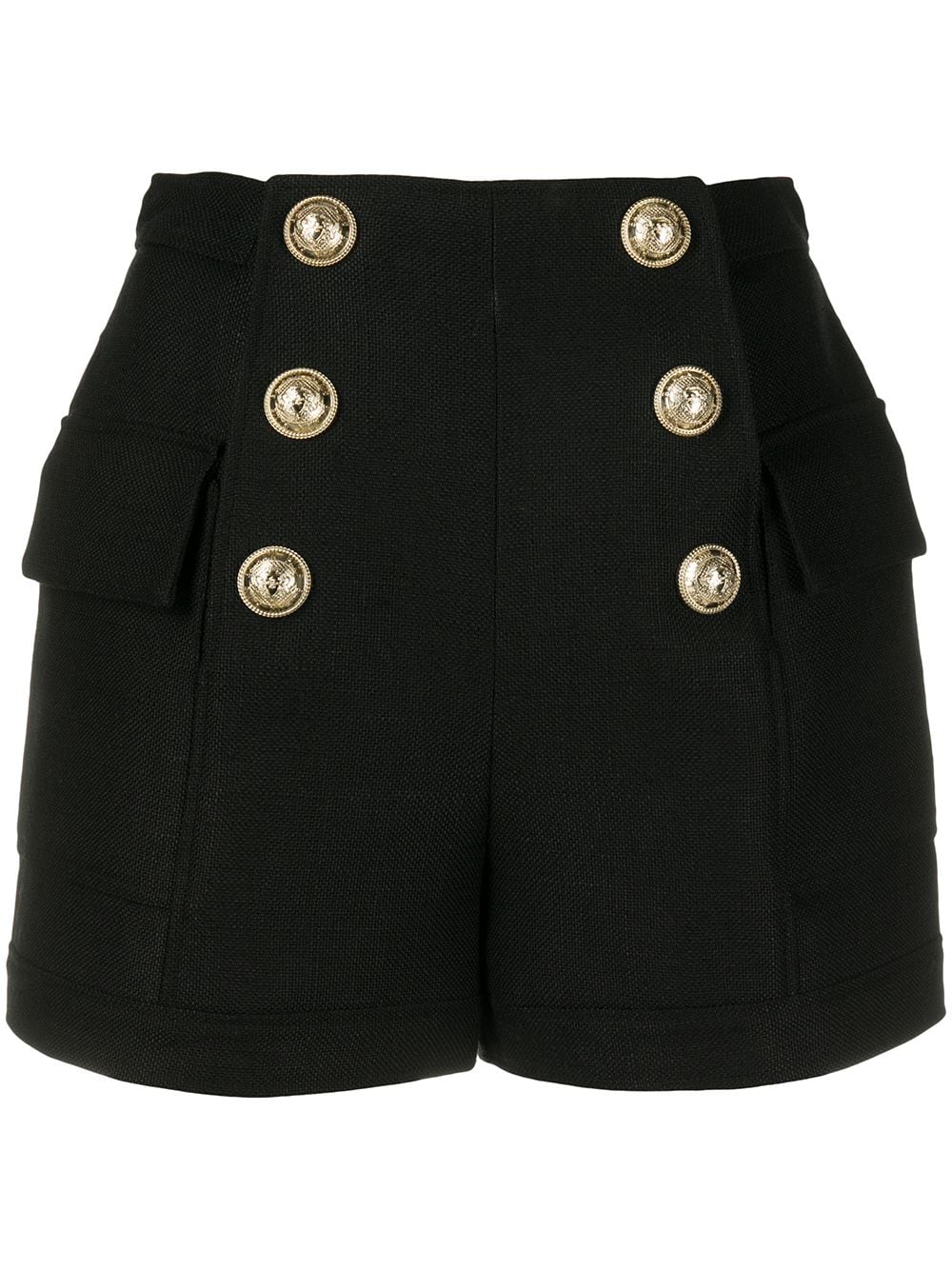 Balmain High-waisted Knitted Shorts In 黑色