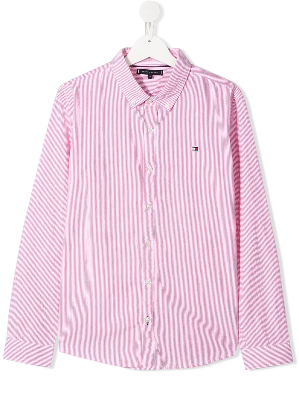 Tommy Hilfiger Junior Teen Striped Button-down Shirt In Pink